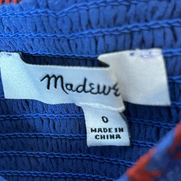 MADEWELL Empire Waist Tank Maxi Dress Sz 0 Red And Blue Floral FLAWED - READ - Picture 8 of 11